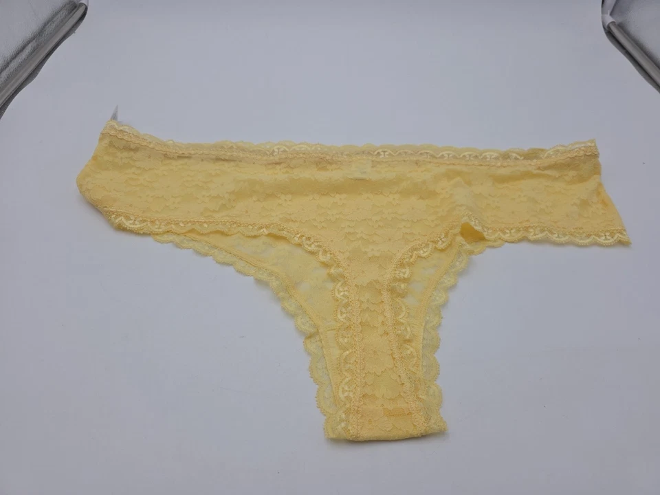 Nuevo con etiquetas Ashley Stewart Plus Talla 4X 26/28 Encaje Amarillo Tanga Bragas Foto 2 de 3