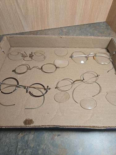 Vintage Konvolut 5 defekte Brillen und Gläser