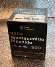 5PACK -Reus Research NAD + Nicotinamide Riboside 900mg W/ Resveratrol 80 Caps