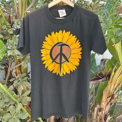 Vintage 90s MasterPeace Sunflower Peace Sign T Shirt Size S
