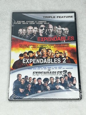 The Expendables Triple Feature DVD 1 2 3 Stallone Rourke Willis Schwarzenegger