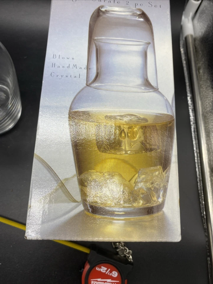 Garrafa noturna Paul Revere conjunto de 2 peças com copo de vidro soprado feito à mão cristal - Imagem 4 de 4