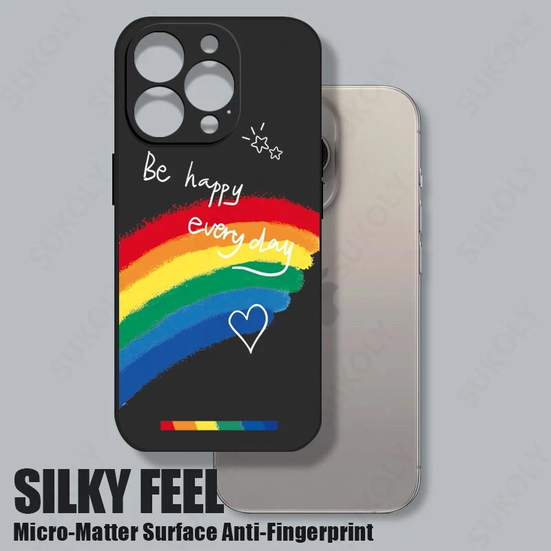 For iPhone 17 16 15 14 13 12 11 Pro Max XS XR 8 Rainbow Silicone Soft Case Cover - Image 3 of 4