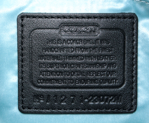 Coach BLACK SIGNATURE PURSE J1271-23072M Straps Black Blue Lining - Picture 13 of 16