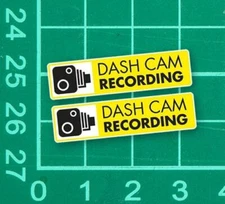 Dash Cam Recording Sticker Decal sign warning (set of 2)
