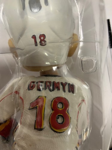 Carsen Germyn Bobblehead Quad City Flames Complete w Box and Hockey Stick - Picture 8 of 17