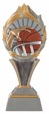 Personalised Basketball Silver Gold Blaze Flame 8" Trophy Award Free Engraving