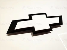 Black White Front Grille Bowtie Emblem For 2016 - 2018 GM Silverado 1500 Custom