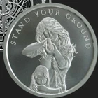 2 oz silver Stand Your Ground .999 Pure Fine COA BU Silver Shield NRA Army Navy