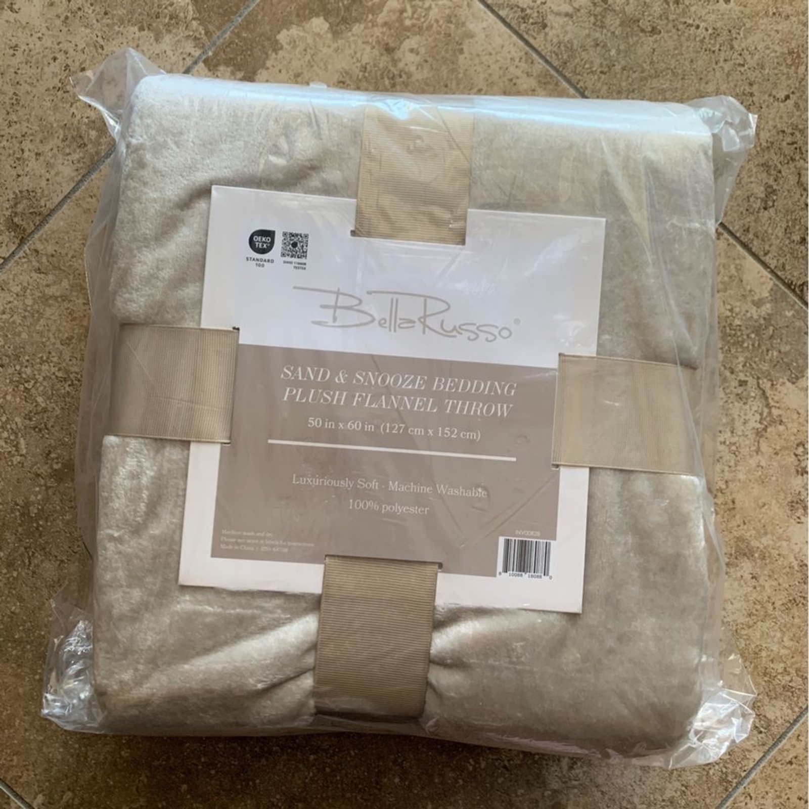 NEW Bella Russo Sand & Snooze Bedding Plush Flannel Throw Blanket | eBay