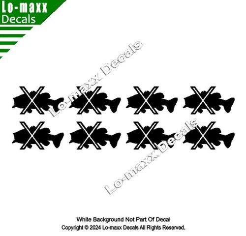 Large Mouth Bass Fishing Kill Markings Premium Quality Die Cut Vinyl Decal - Picture 13 of 20
