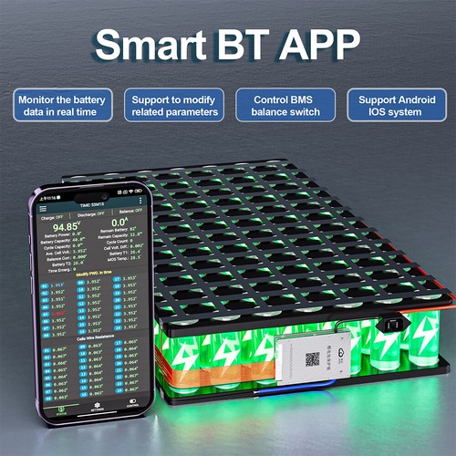 JIKONG Smart BMS 0,6A Balance 80A Ricarica LiFePo4 LTO Li-Ion BT RS485 BD6A24S8P - Foto 3 di 8
