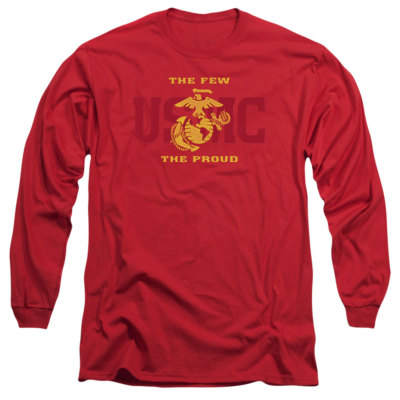 US Marine Corps The Few The Proud Red Men's Long Sleeve Shirt