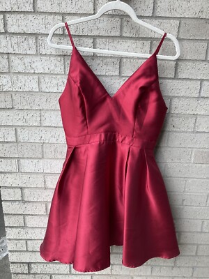 open lace back dress V Neck Backless Layered Burgundy Lace Short Prom Dress, Short Maroon L –  abcprom main image 1