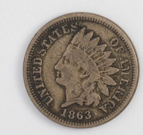 1863 Indian Head Penny - Beautiful  VG 1049
