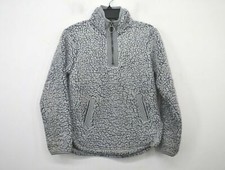 Cuddly Sherpa Kids Gray 1/4 Zip Slash Pocket Long Sleeve Fleece Sweater 7/8