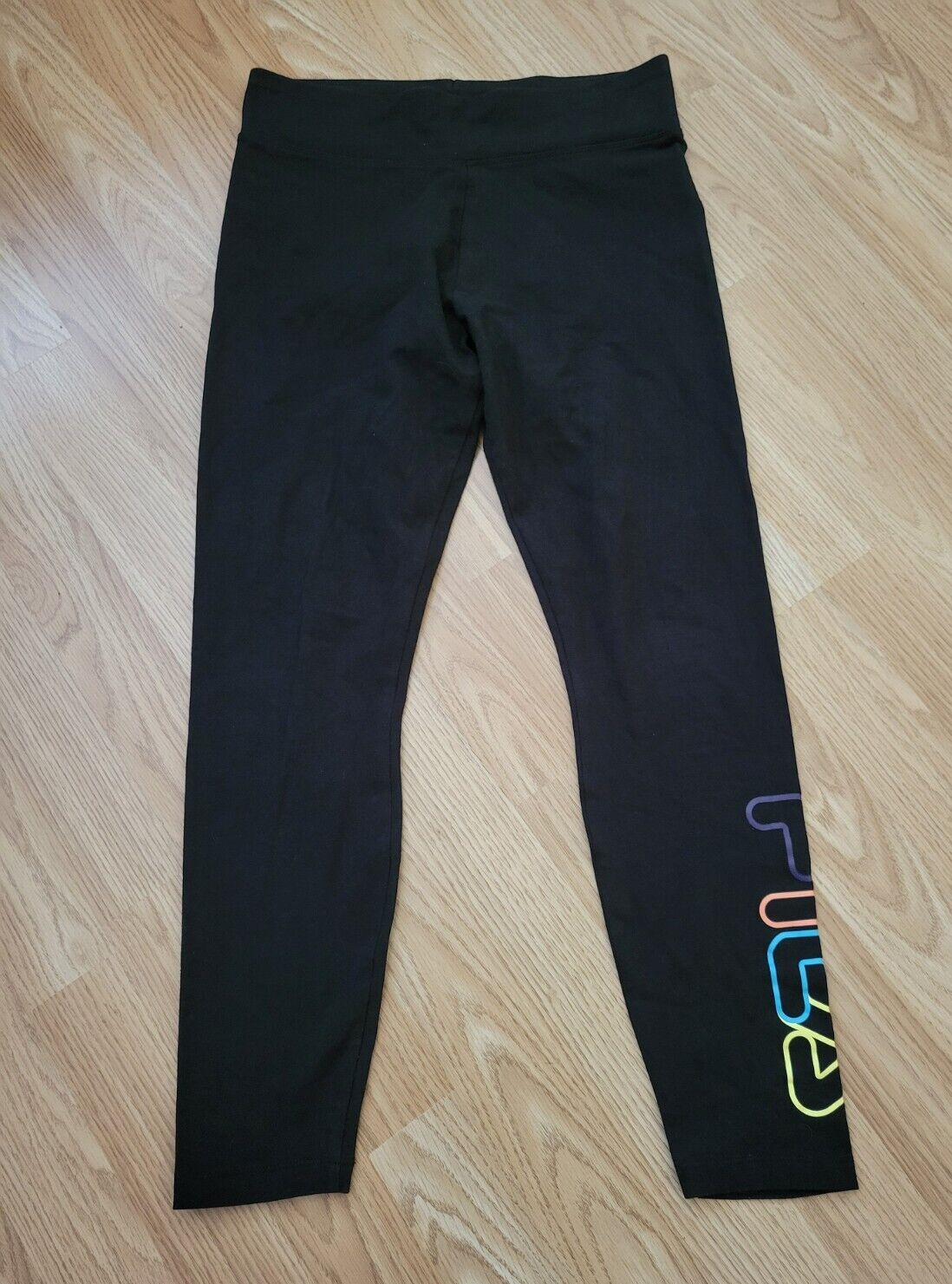Fila Leggings Donna Taglia S Nero Multicolore Logo Activewear Pantaloni Tempo Libero