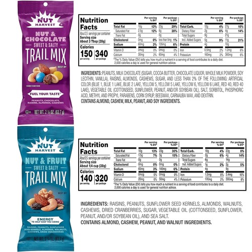 Trail Mix Variety Pack - 16 Bags of Nut & Chocolate, Nut & Fruit Mix, 2.25 oz - Picture 8 of 8