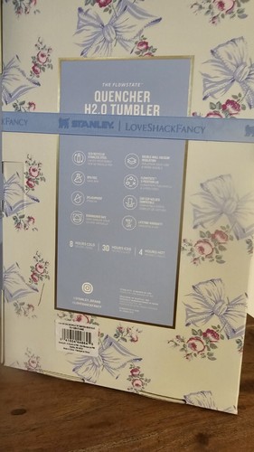 Full Pics! Stanley ๐ Rosa Beaux ๐ Love Shack Fancy 20oz ๐ Blue Quencher LSF - Picture 14 of 20