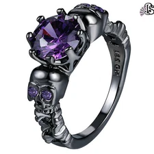 Retro Punk Skull Gothic Statement Cocktail Party Biker Ring Band for Men Women