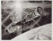 RARE Apollo Soyuz Test Project 1974 spacecraft orbit Earth 10x8 Photo