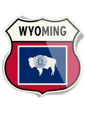 State Flag of Wyoming - Shield Shape - Aluminum Sign