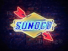 New Sunoco Gas Gasoline Station Neon Light Sign 24" HD Vivid Printing Technology