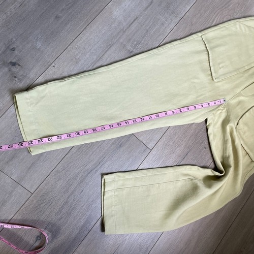 Zara light pistachio green cotton linen blend pull on pants lightweight Sz M NEW - Picture 4 of 10
