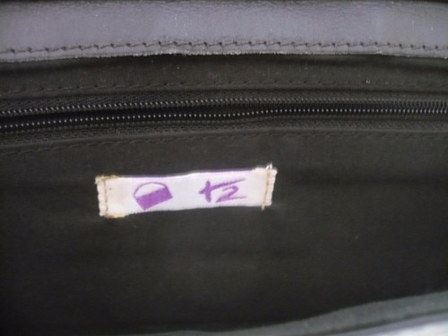 Vintage Sac pochette TULA en cuir noir bandoulière en chainette argentée - Picture 7 of 10