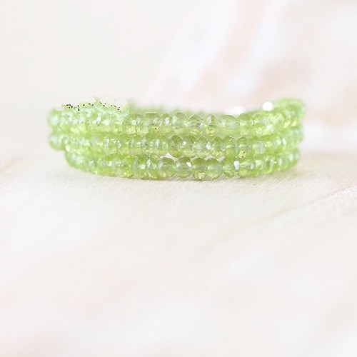 Handmade Necklace 925 Sterling Silver Natural Green Peridot Beads Necklace b-54 - Picture 2 of 6
