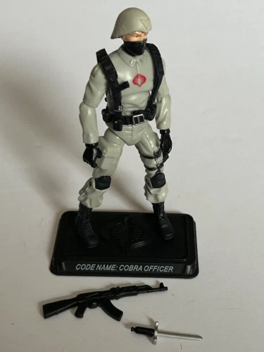 GI Joe Cobra Stinger Driver  3.75” 25th anniversary. 2007 Gray uniform. No stand