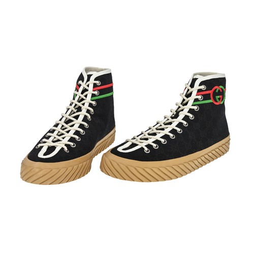 Neu Authentisch Gucci Herren GG Ineinandergreifende Canvas High Top Sneaker Größe G9,5/US10 - Bild 2 von 7