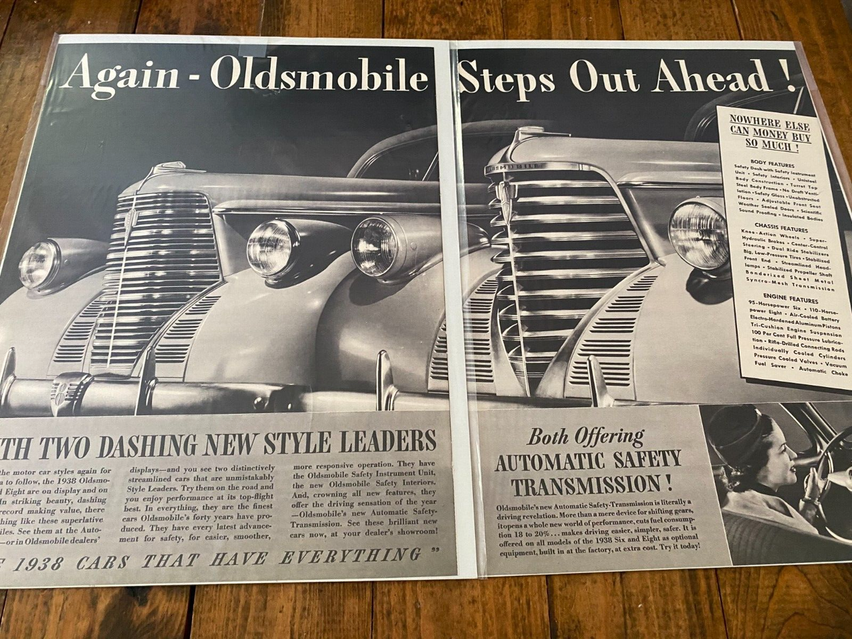 Vintage 1938 Oldsmobile Steps Out Ahead Car Auto ad | eBay