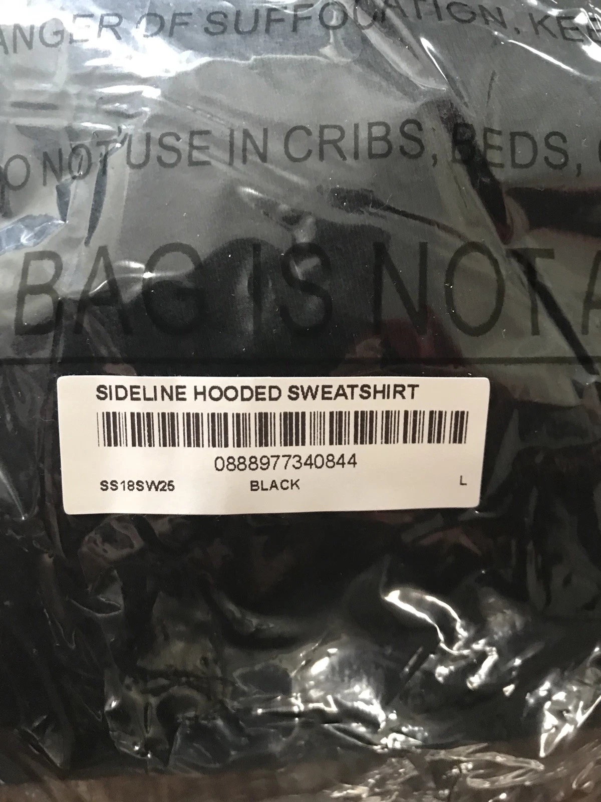 Felpa con cappuccio Supreme Sideline logo felpa con cappuccio nera grande autentica nuova