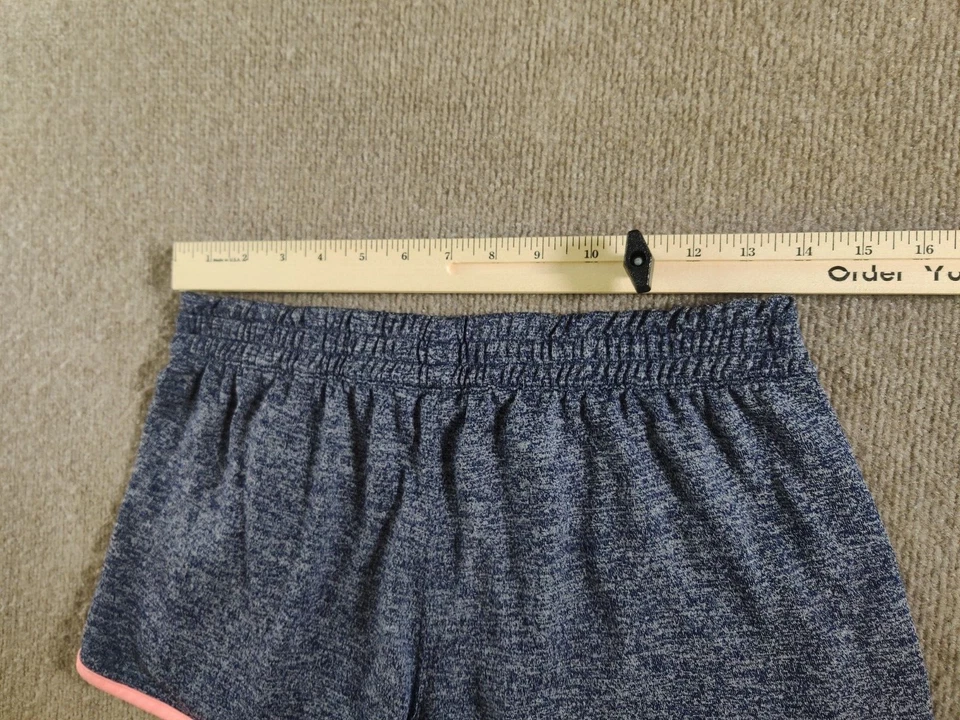 Shorts Under Armour Tech 2.0 UA Feminino S Academia de Treinamento Corrida Acabamento Azul Pêssego - Imagem 4 de 4