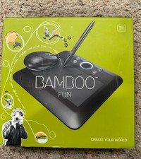 Wacom Bamboo Fun CTE450K USB Drawing Tablet With Pen  Mouse Black In Box
