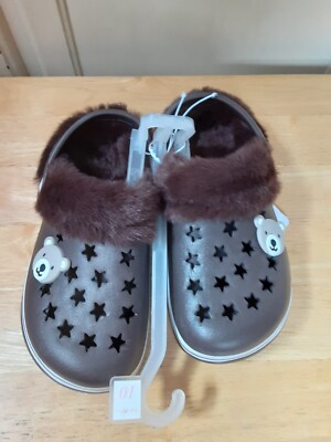 Stepping Stones Boys Faux Fur Slipper/Sandal Size 10   NEW WITH TAGS