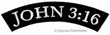 JOHN 3:16 MOTORCYCLE BIKER PATCH CHRISTIAN JESUS ROCKER IRON-ON EMBROIDERED new