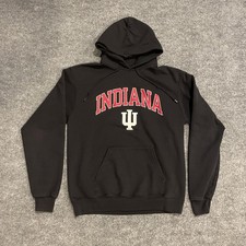 Indiana Hoosiers Hoodie Champion Sweatshirt Medium Black NCAA Fleece