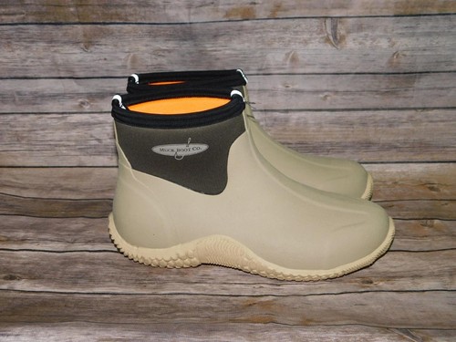 Muck Boots 11 11.5 Womens Oatmeal Brown Ankle Boots Insulated Rubber Snow Rain - Picture 12 of 14