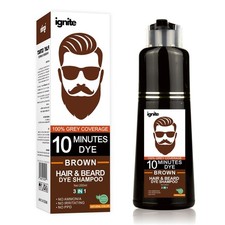 Men  s Hair  Beard Dye color Shampoo  100 Grey Hair Coverage   Brown Color Dye