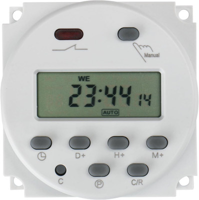 Baomain Time Switch Relay,Digital LCD Programmable Timer,24V DC/AC Input,200-250