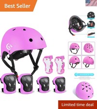 Kids Bike Helmet Skateboard Knee Pads - Kids Helmet Elbow Pads Wrist Guards A...