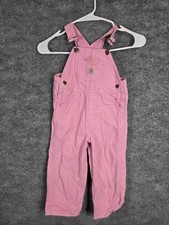Carhartt Overalls Girls 2T Pink Bib Pants Heart Hardware Cotton Logo