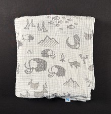 Little Unicorn Cotton Muslin Swaddle Blanket Dinosaur Prehistoric Campfire