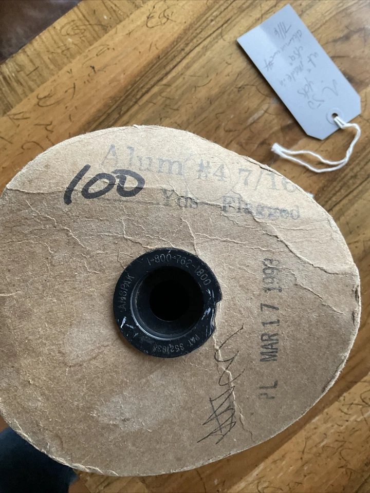 50 yardas de algodón blanco talla 5(?) Yardaje con cremallera de aluminio Foto 2 de 3