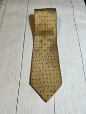 Jos. A. Bank 100 Imported Silk NeckTie Gold W/Lt Blue Accents 3.75  x60  