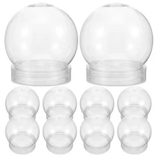 VILLCASE 10pcs Plastic Snow Globe, 2.5 Inch Empty Christmas Snow Globe Water ...