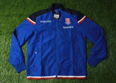 STOKE CITY 2014/2015 FOOTBALL TRACK TOP JACKET TRAINING MACRON ORIGINAL SIZE L