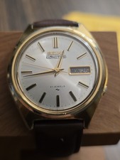Vintage Seiko 7019-8010 Actus Gold Day-Date 21J Automatic Silver Dial – 1970s
